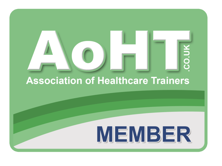 AoHT Green membership card for the Association of Healthcare Trainers (AoHT).